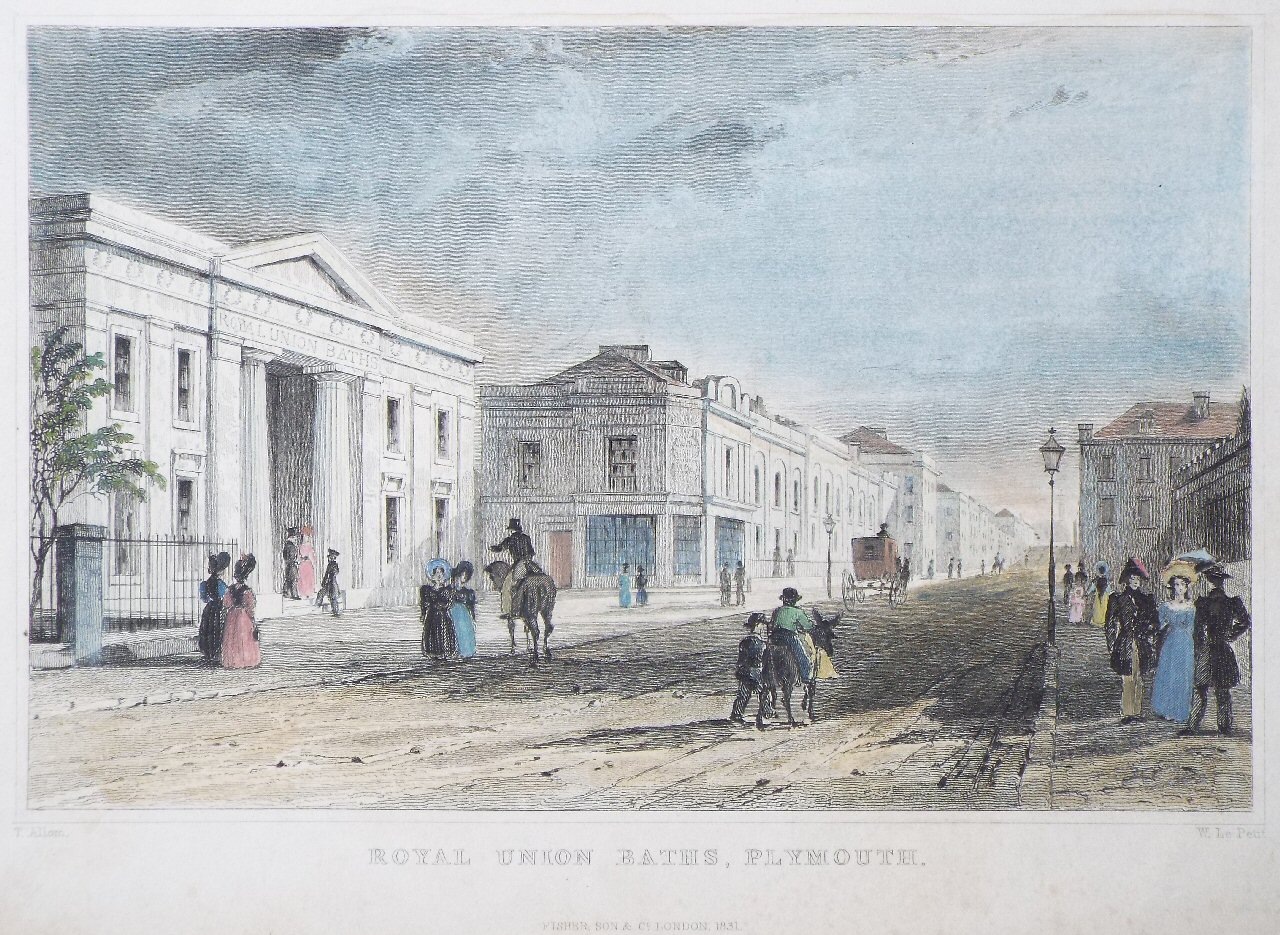 Print - Royal Union Baths, Plymouth. - Le